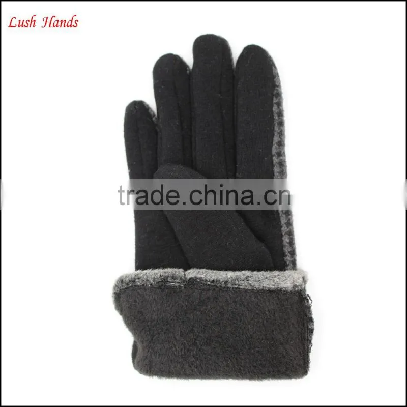 2016 ladies fingered touch-screen spandex velvet gloves for wholesale