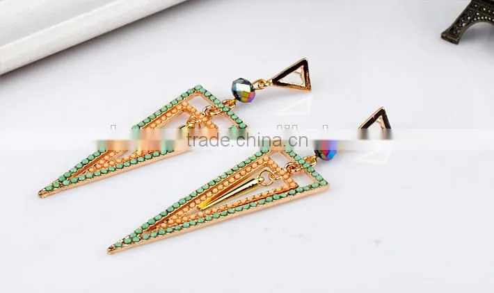 Long triangle earrings triangle shape stud earrings fashion triangle dangle earring