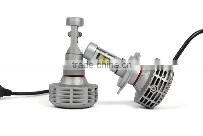All in one fanless design 6th auto LED headlight h4 3000LM LED headlight conversion kit