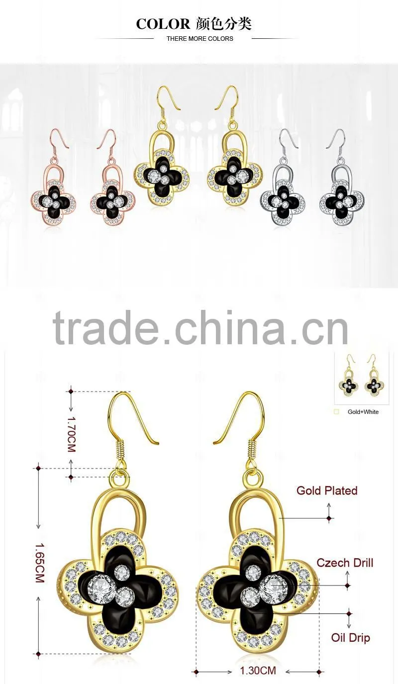 Lastest clover earring design for lady hot sell earring jewelry