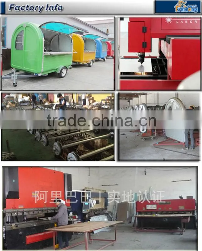 Fashionable appearance design mobile fast food kiosk cart motorcycle hot dog cart