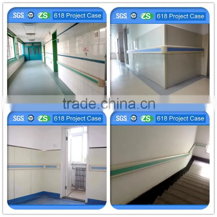 corridor using plastic 2015 china products wall protect pvc handrail with TUV