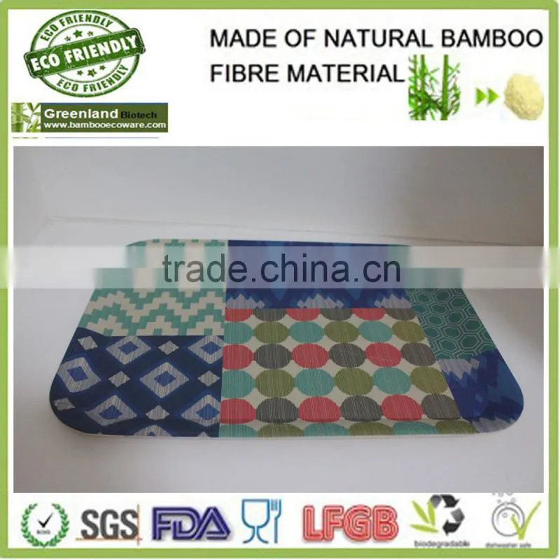 factory wholesale decaled square tray made of bamboo fibre eco friendly, bamboo tray for party holding food and drink