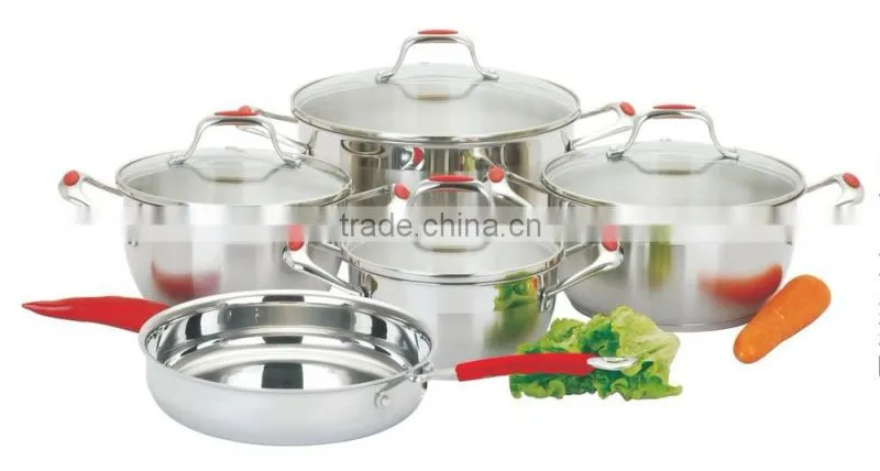 2015 new strainless steel cookware with silicone handle