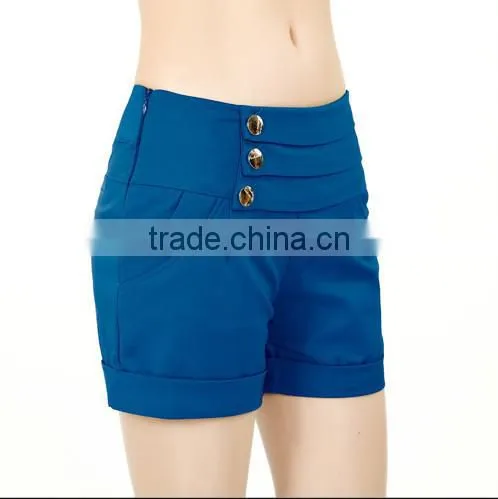 Pure Blue high waisted shorts women