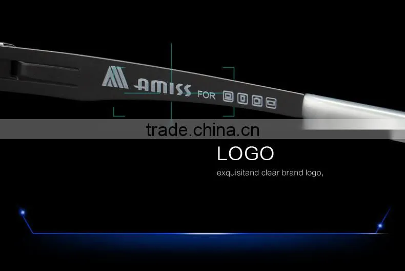 AMISS Modern Elastic Thin Stainless Steel Glasses Anti Blue Light