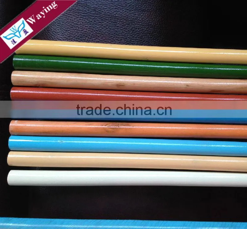 Long Straight Painted wooden mop stick handle