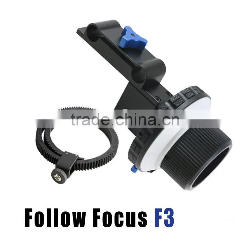 Professional DSLR Follow Focus F3 for 15mm rod support 5D2 7D 60D 550D camera DV HDV