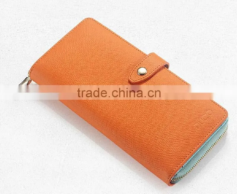 2015 new design promotion pretty leather zipper women wallets with card slots