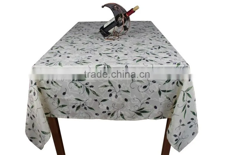 100% Polyester popular olive printing cheap table cloth