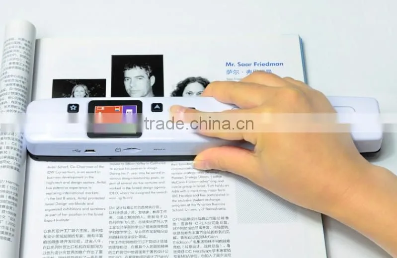 New coming dual roller rechargable handy scanner with HD preview screen