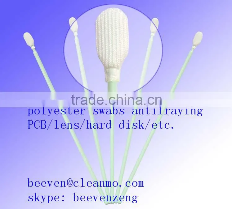 100ppi Cleanroom strong cleanse ability polyester sponge swab with long handle