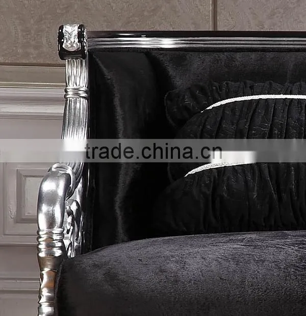 classic black fabric sofa set / antique furniture sofa chairs YB11