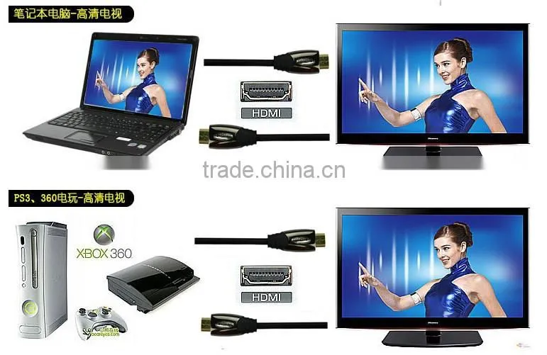 High speed Flat HDMI Cable 24k gold 3D Ethernet 1080p 2160P