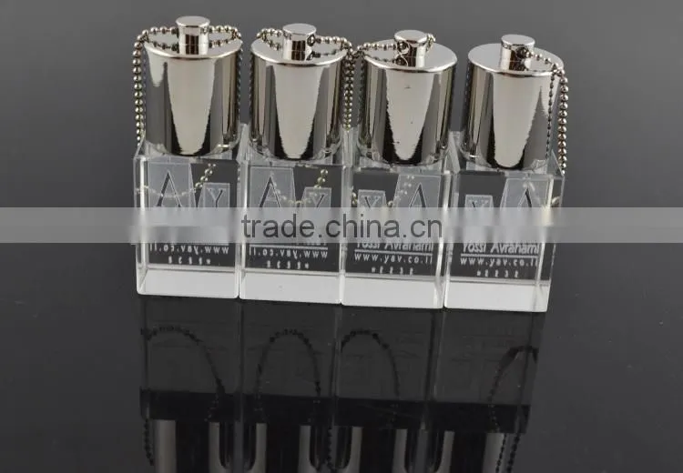 crystal usb flash drive with laser logo for promotional gift