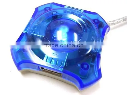 Transparent USB Light Up Smart Button USB HUB For PC
