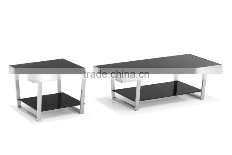 CT-07ET-07coffee table in glass table top stainless steel tea table end tables