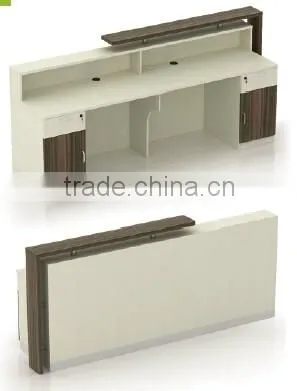 Mordern white 2 person reception computer desk/checkout counter