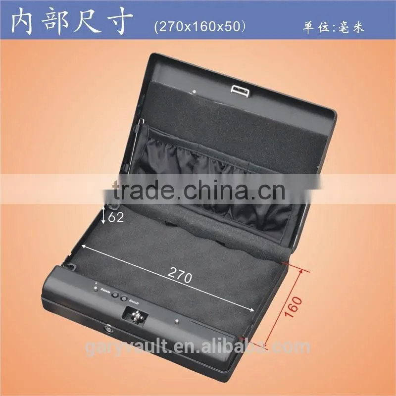 Wholesale- MS500 Micro Vault biometric fingerprint hand gun safe with key