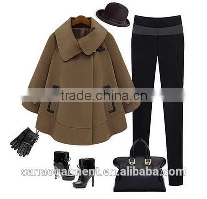 2015 European style women's cloak wool coat