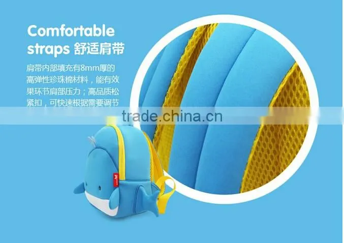 Cartoon Whale backpack Boys Girls Baby travel Bag kids backpack promotion