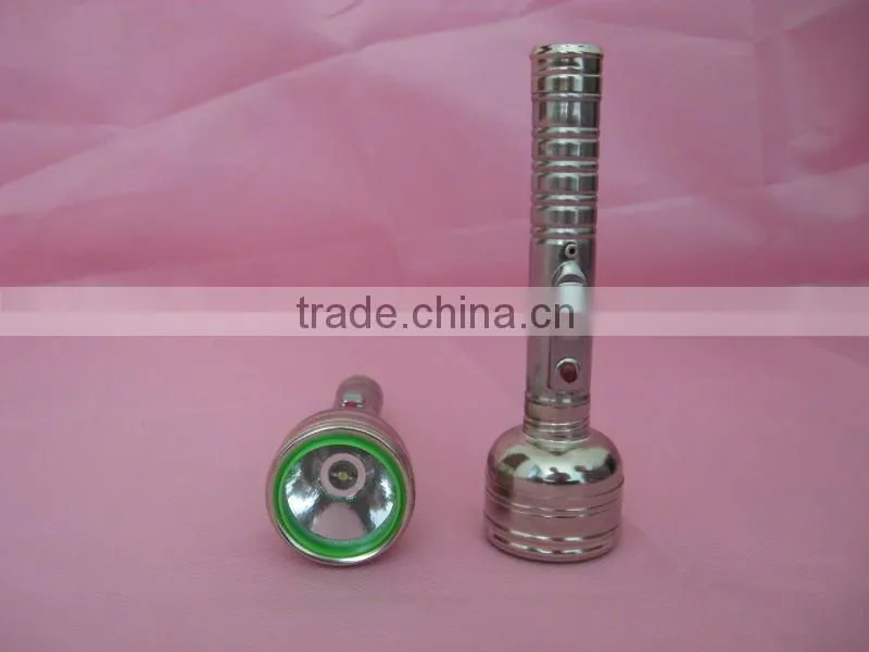 LED Chrome Metal Flashlight 2xAA battery