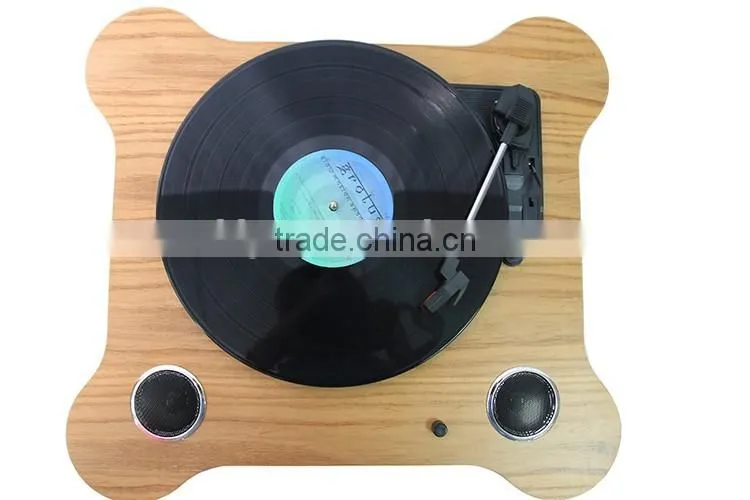 2016 Modern belt driven turntable wooden record player retro gramophone with USB recording
