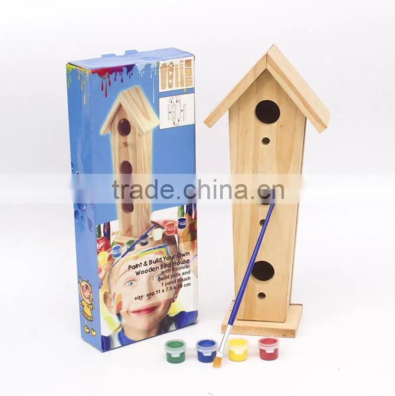 Surface Paintable Wooden Bird House