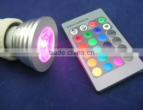 e27/gu10 high power led 3w rgb spotlight