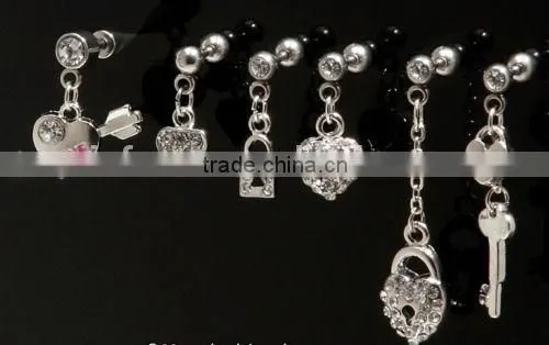 Gem Tragus Helix Bar Cartilage Top Upper Ear Earring