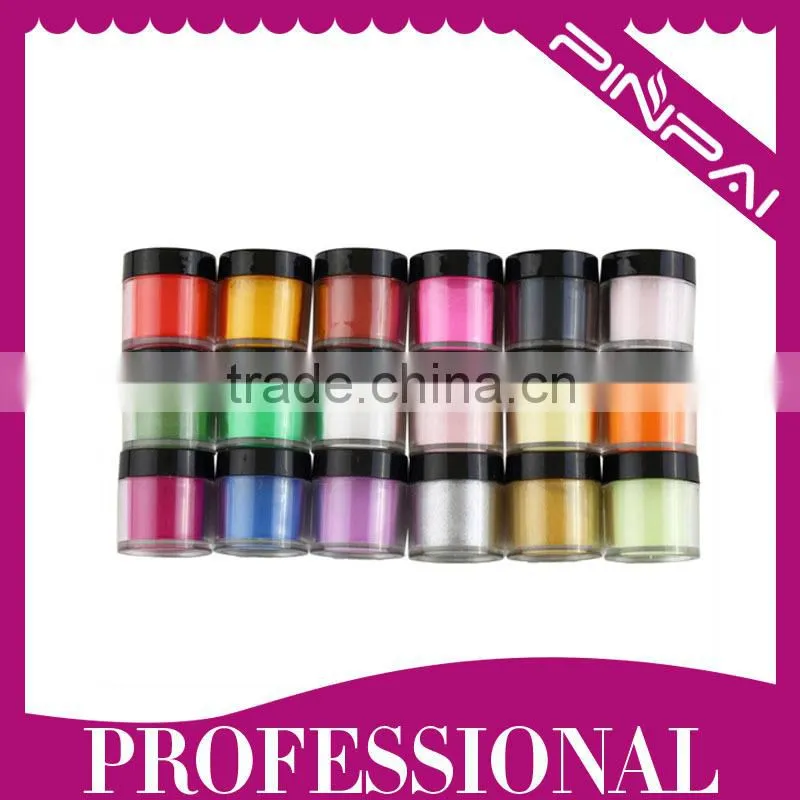 18 PCS MIX Colors UV Acrylic Powder Nail Dust Tips Fine for Shiny Nail Art Kit