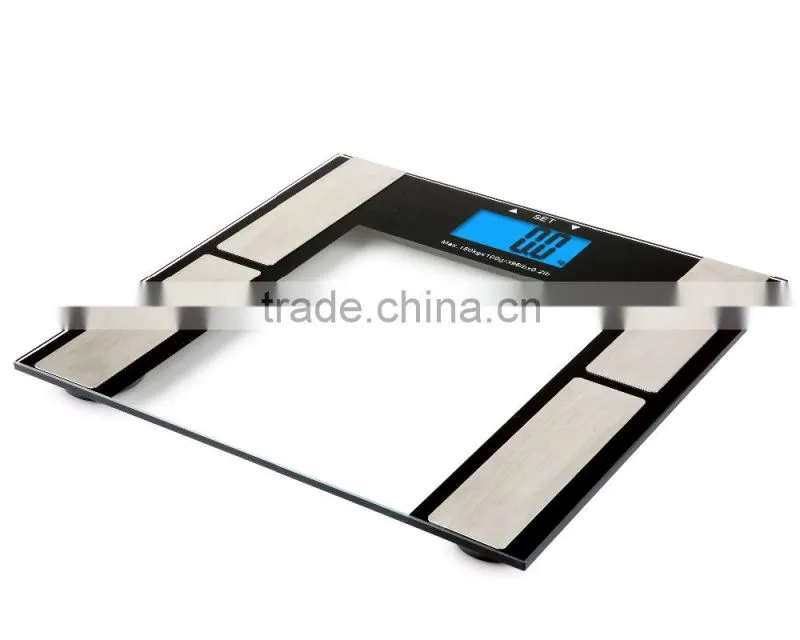 digital body fat analyzer for health care and household use with glass top for measure body fat, bone, water