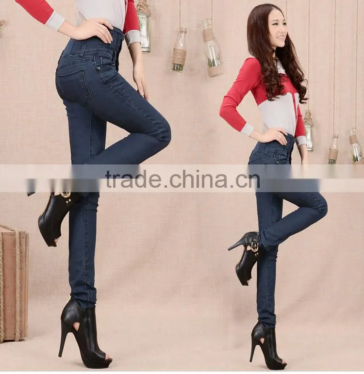 Hot-selling elegant autumn high quality garment factory denim trousers