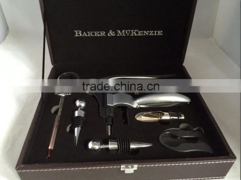 Promotional New Design High Quality paper box Wine Gift Box, Luxury Wine Opener Tool Gift Set with paper box packed