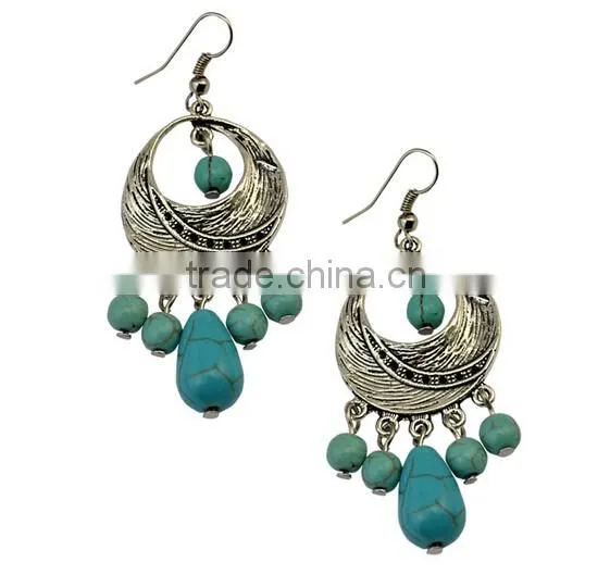 New design Bohemia Jewelry Drop Pendant Vintage Turquoise Earrings For Women