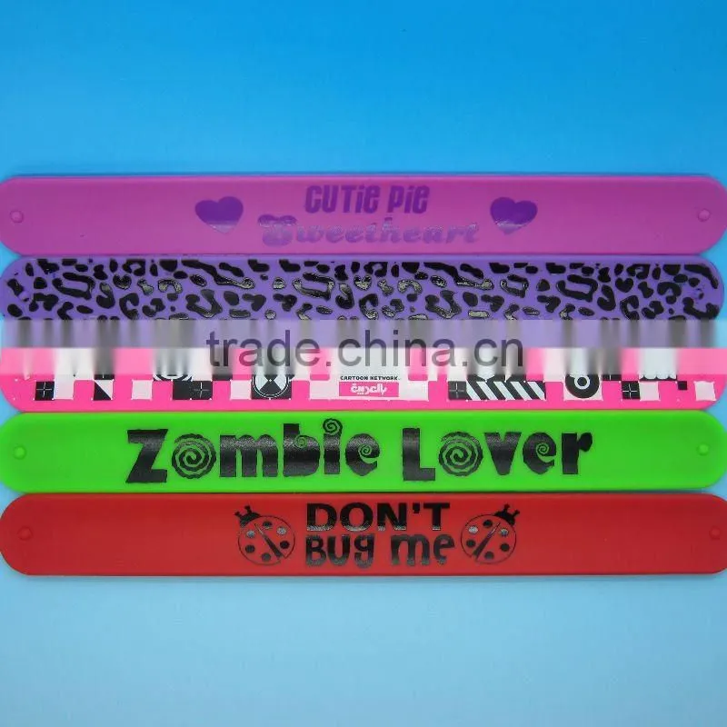 3 D logo Reflective Silicone Snap Bracelet Wristband Band