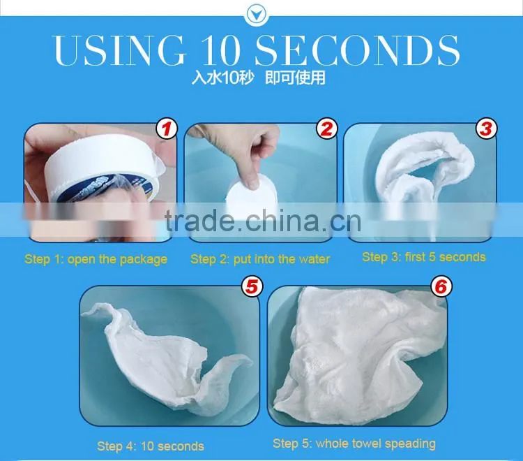 Elliptical shape maigc hand towel terry cotton elliptical compressed hand towel