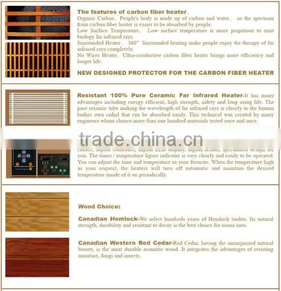Luxury infrared sauna room,fir sauna room,far infared sauna