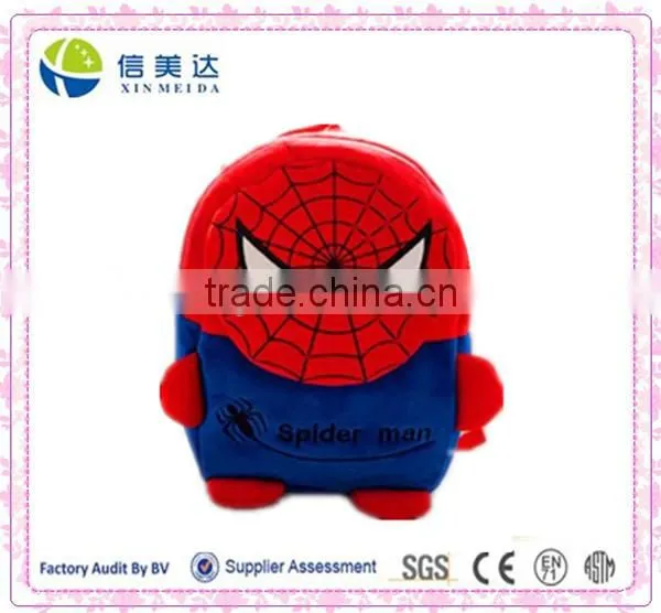High quality Spider Man Cartoon soft plush backpack bag for kids