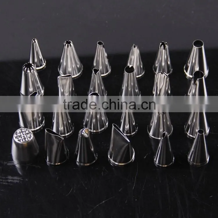 24pc Stainless Steel Nozzles Fondant Icing Piping Tips Cake Decorating Tools DIY Russian Tulip Nozzle Pastry Tip Free