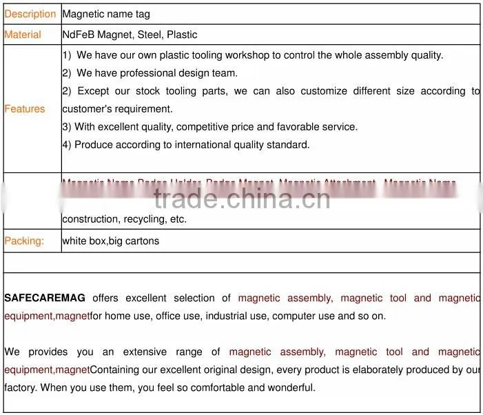 Factory metal magnetic badge with printing