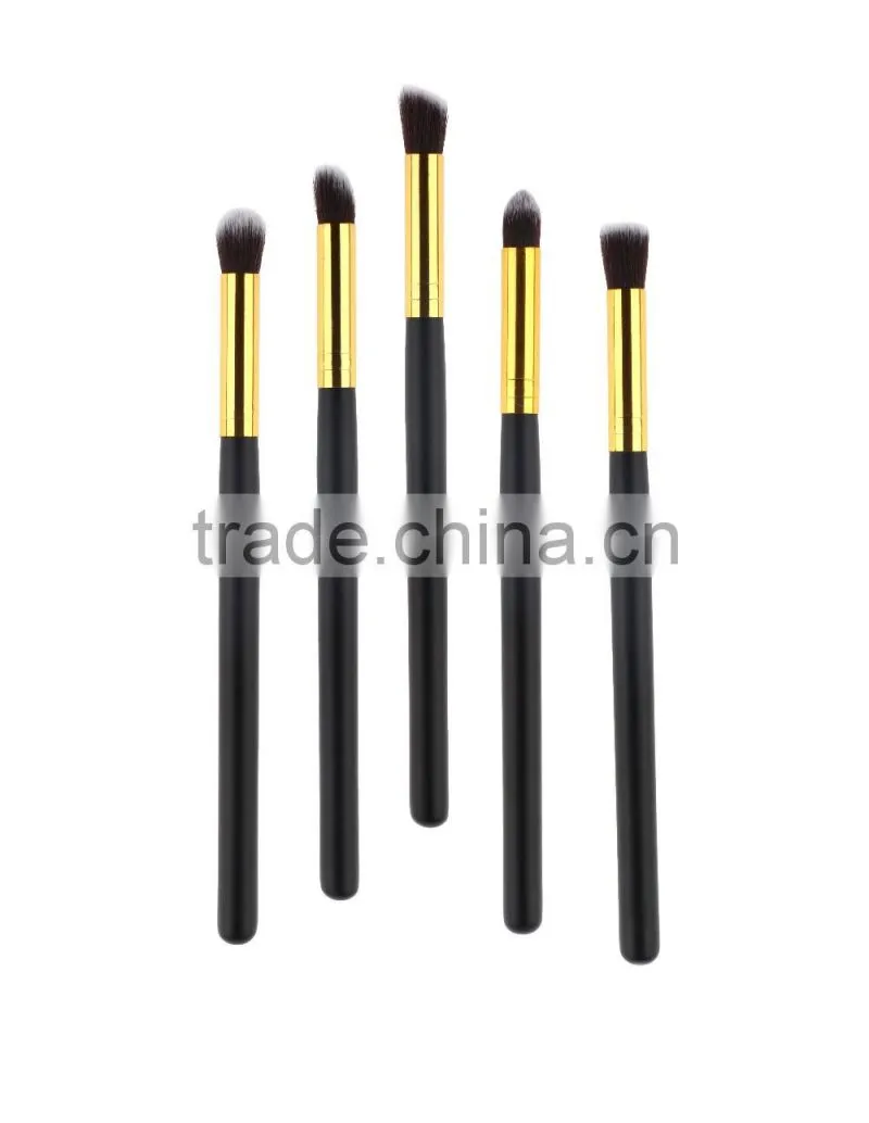 Factory Supply 10pcs Soft Hair Golden+Black Handle Makeup Brush Set Foundation Powder Eyeshadow brush kit tools