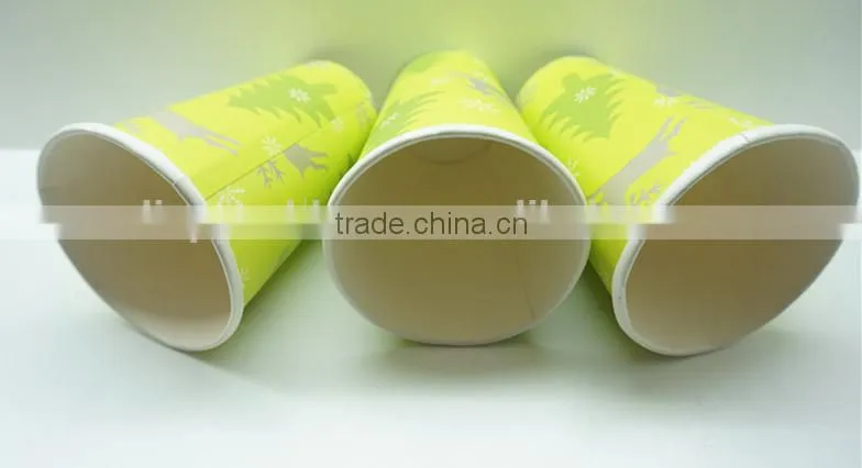12oz Disposable Christmas Single Wall Paper Cups
