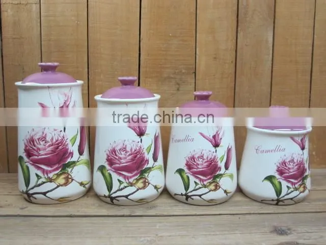 Kitchen condiment spice jar set with wood stand