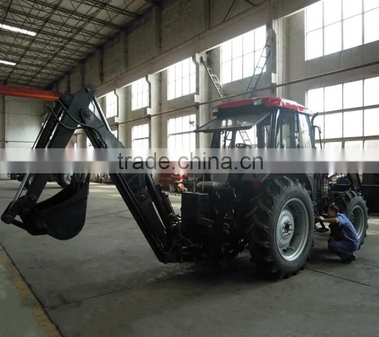 75HP 4x4 4WD Tractor with TZ-8 Front end loader and LW-8 Backhoe