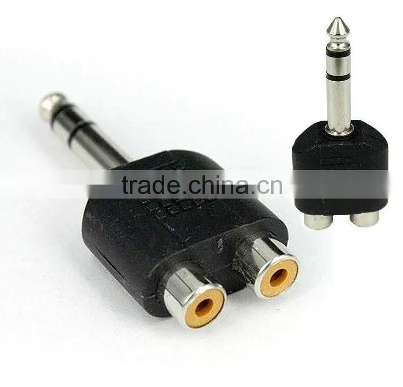 2 rca female jack y audio adapter to rca connector splitter
