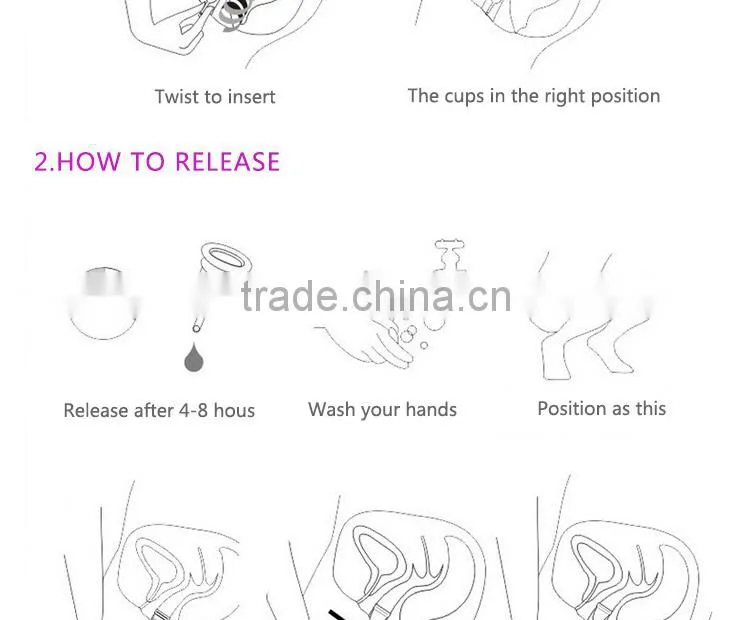 new innovative product 2015 silicone menstural cup for lady