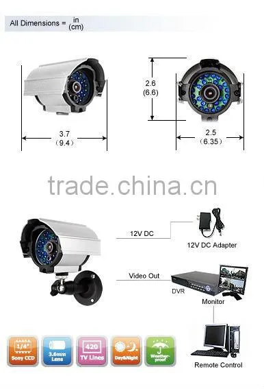 Zmodo 8CH H.264 DVR Outdoor CCTV Camera System Kit