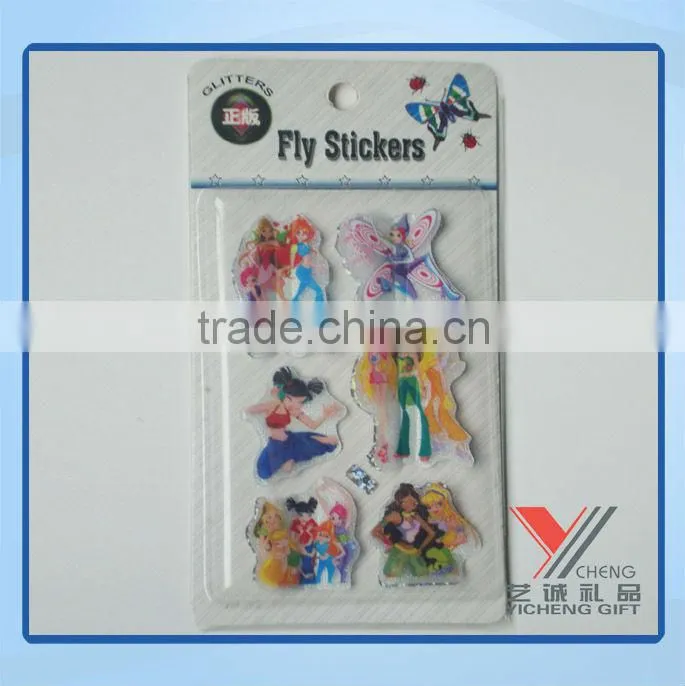 customized adhesive3d oval shape laser room decor sticker