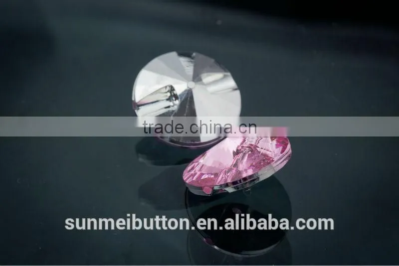 Transparent Acrylic Fashion Sewing Buttons with Tunnel Holes